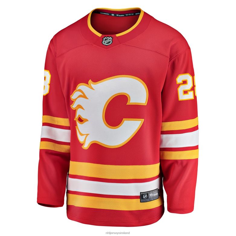 NHL Men Calgary Flames Elias Lindholm Fanatics Branded Red Home Team Breakaway Player Jersey D002V1252 Clothing