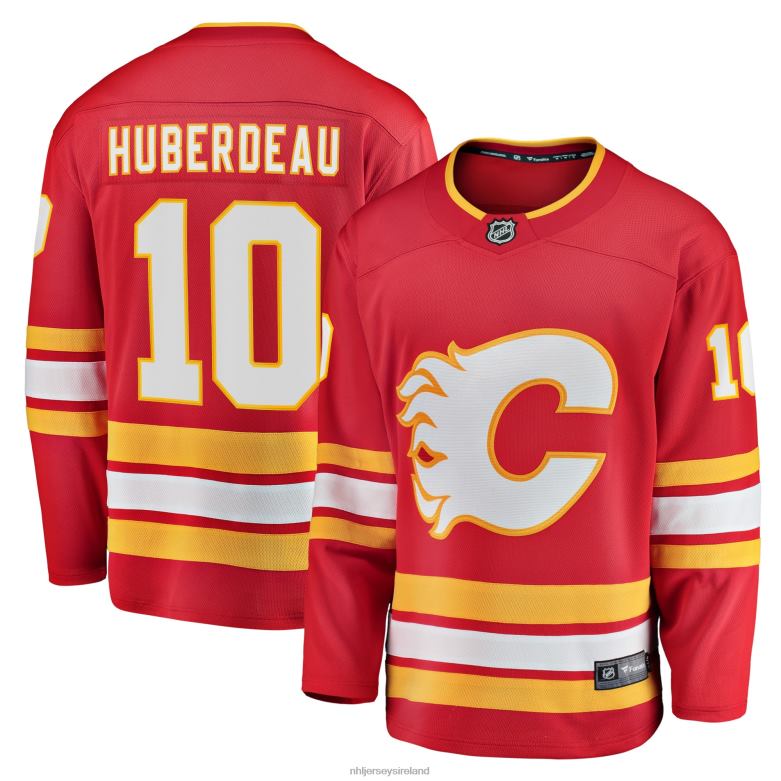 NHL Men Calgary Flames Jonathan Huberdeau Fanatics Branded Red Home Breakaway Player Jersey D002V1356 Clothing
