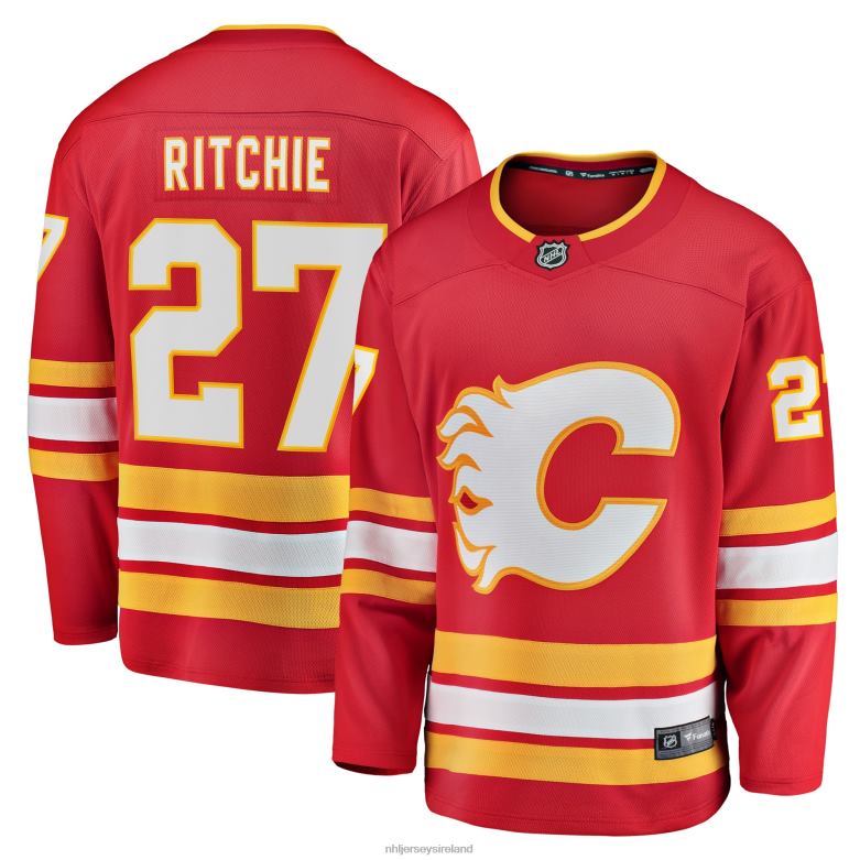 NHL Men Calgary Flames Nick Ritchie Fanatics Branded Red Home Breakaway Jersey D002V1914 Clothing
