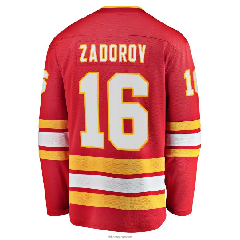 NHL Men Calgary Flames Nikita Zadorov Fanatics Branded Red Home Breakaway Player Jersey D002V1875 Clothing