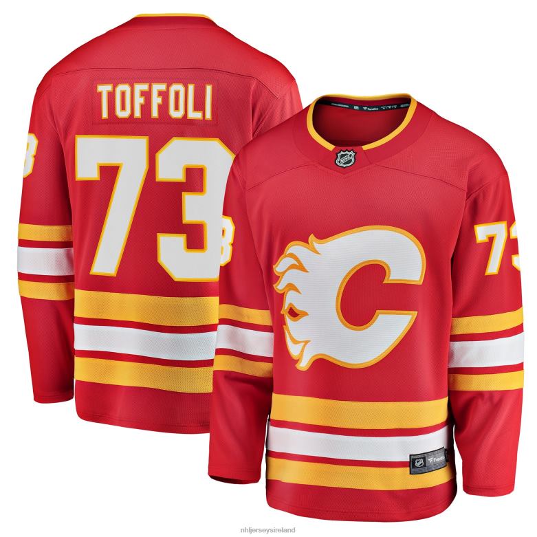 NHL Men Calgary Flames Tyler Toffoli Fanatics Branded Red Home Breakaway Player Jersey D002V1322 Clothing