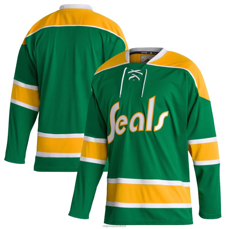 NHL Men California Golden Seals Adidas Green Team Classics Authentic Blank Jersey D002V738 Clothing