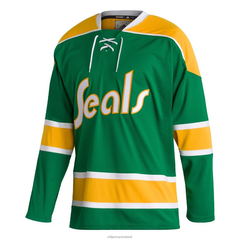 NHL Men California Golden Seals Adidas Green Team Classics Authentic Blank Jersey D002V738 Clothing