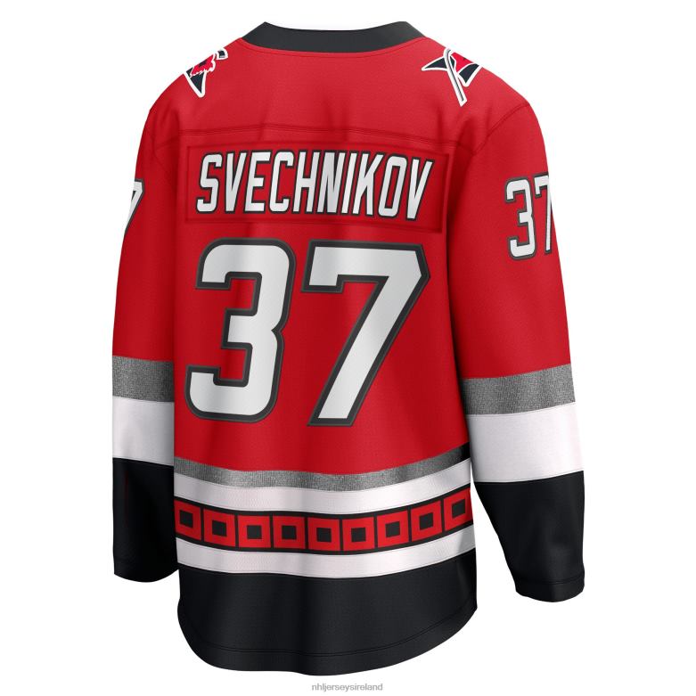 NHL Men Carolina Hurricanes Andrei Svechnikov Fanatics Branded Red 25Th Anniversary Premier Breakaway Player Jersey D002V1086 Clothing