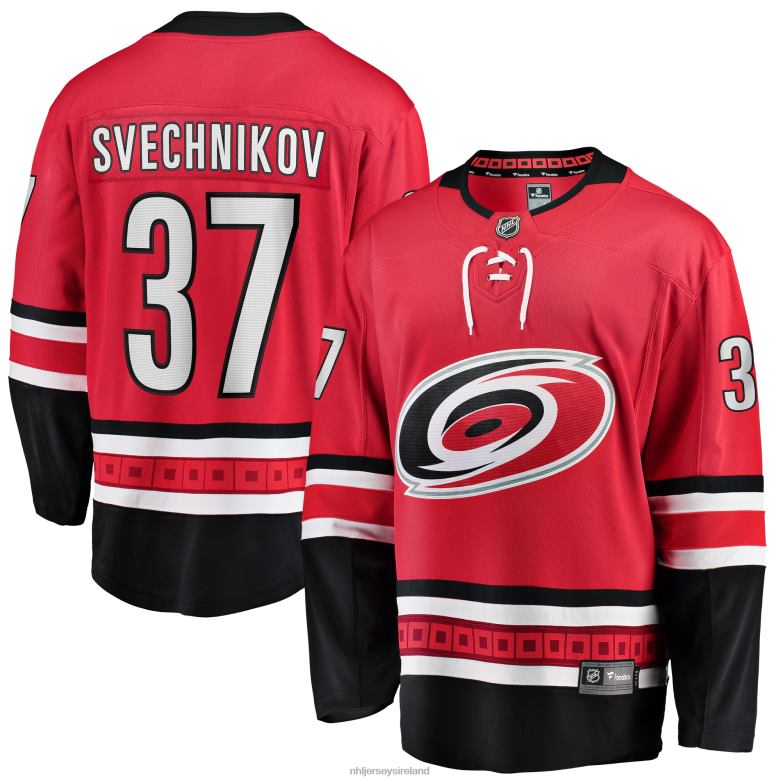 NHL Men Carolina Hurricanes Andrei Svechnikov Fanatics Branded Red Home Premier Breakaway Player Jersey D002V120 Clothing