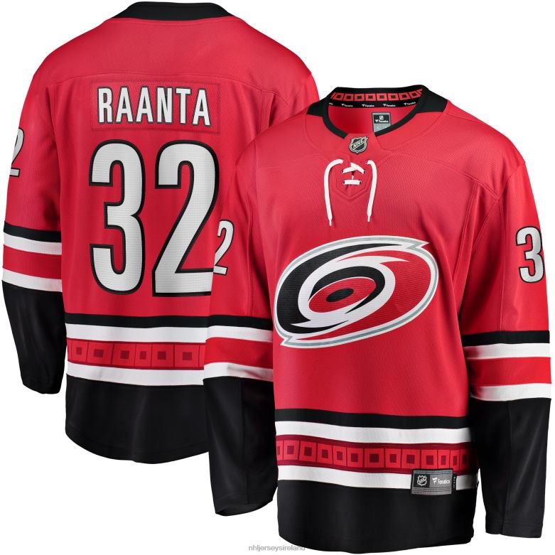 NHL Men Carolina Hurricanes Antti Raanta Fanatics Branded Red Home Breakaway Player Jersey D002V1164 Clothing