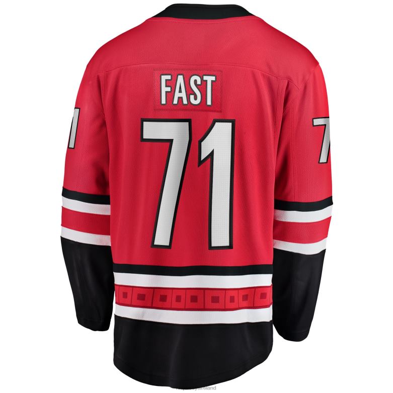 NHL Men Carolina Hurricanes Jesper Fast Fanatics Branded Red Home Breakaway Jersey D002V1871 Clothing