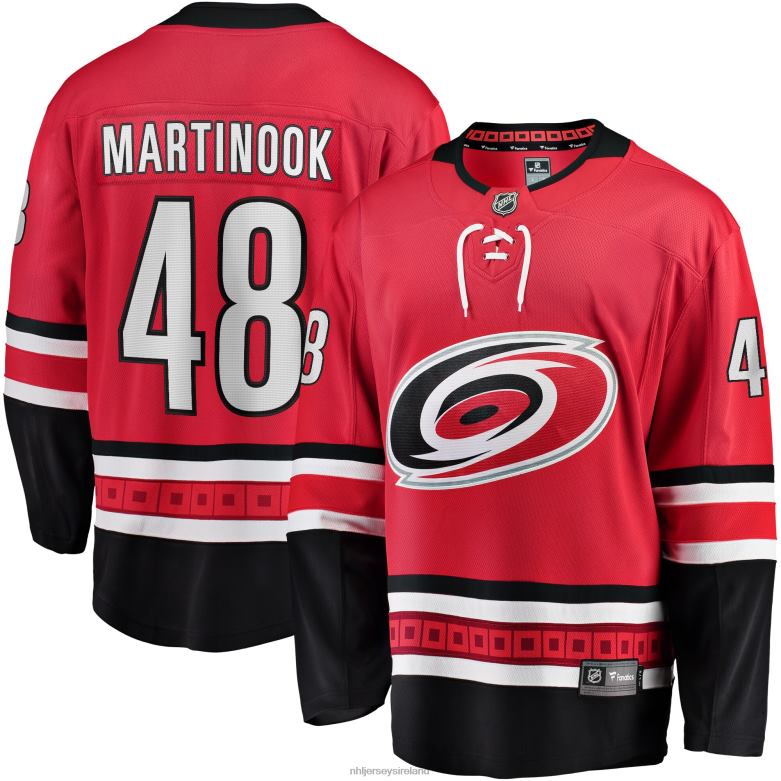 NHL Men Carolina Hurricanes Jordan Martinook Fanatics Branded Red Home Breakaway Player Jersey D002V1354 Clothing