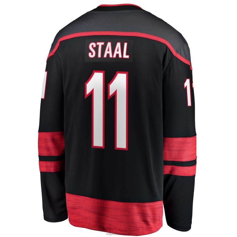 NHL Men Carolina Hurricanes Jordan Staal Fanatics Branded Black Home Captain Patch Breakaway Player Jersey D002V493 Clothing