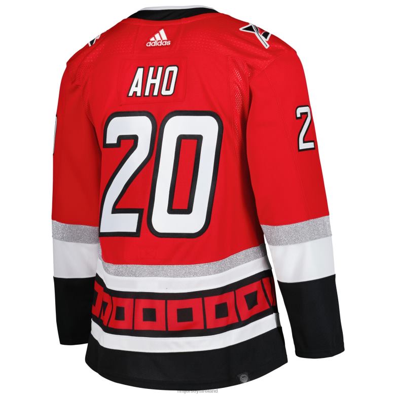 NHL Men Carolina Hurricanes Sebastian Aho Adidas Red 25Th Anniversary Authentic Pro Primegreen Player Jersey D002V529 Clothing