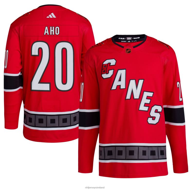 NHL Men Carolina Hurricanes Sebastian Aho Adidas Red Reverse Retro 20 Authentic Player Jersey D002V279 Clothing