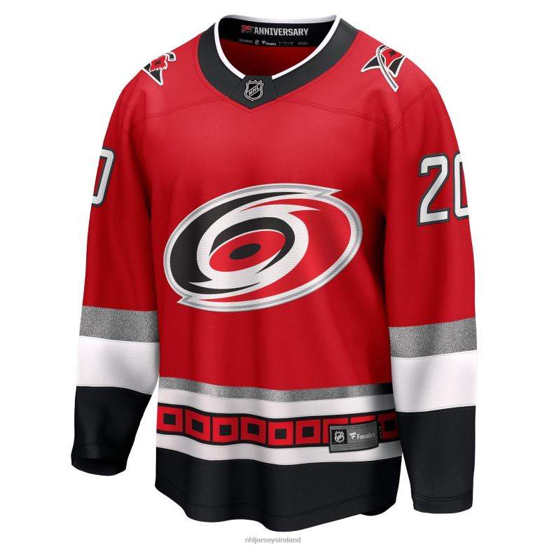 NHL Men Carolina Hurricanes Sebastian Aho Fanatics Branded Red 25Th Anniversary Premier Breakaway Player Jersey D002V1066 Clothing