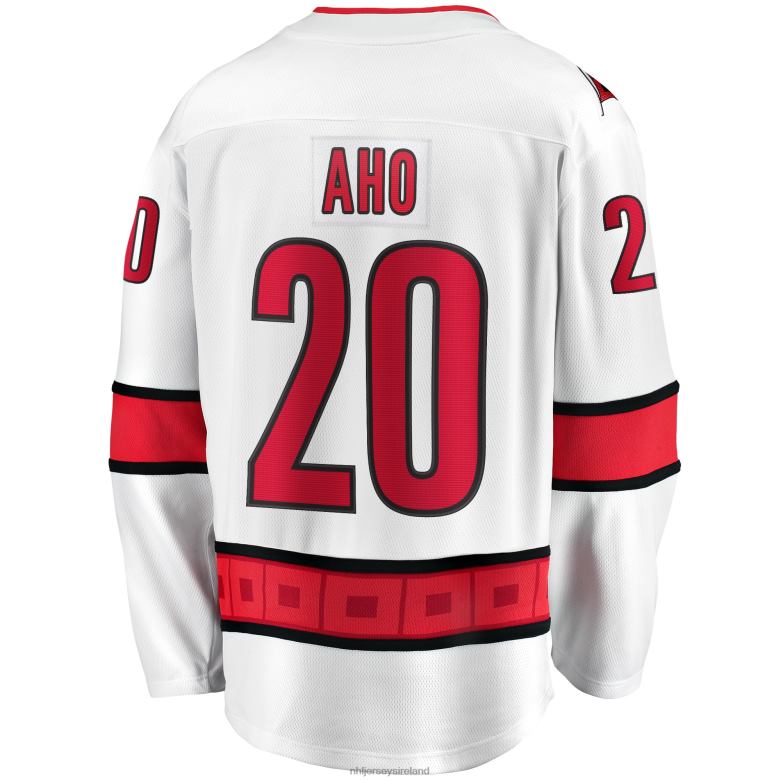 NHL Men Carolina Hurricanes Sebastian Aho Fanatics Branded White Away Premier Breakaway Player Jersey D002V112 Clothing