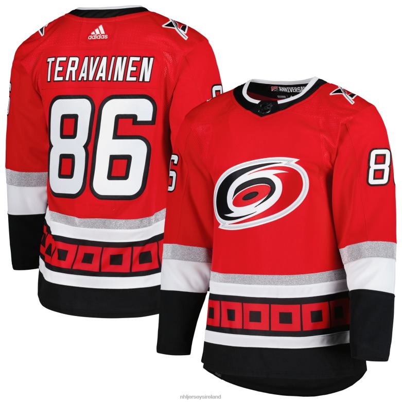 NHL Men Carolina Hurricanes Teuvo Teravainen Adidas Red 25Th Anniversary Authentic Pro Primegreen Player Jersey D002V885 Clothing