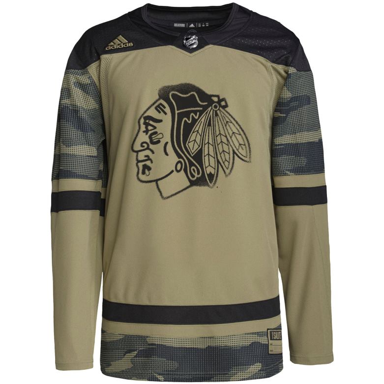 NHL Men Chicago Blackhawks Adidas Camo Military Appreciation Team Authentic Practice Jersey D002V1063 Clothing