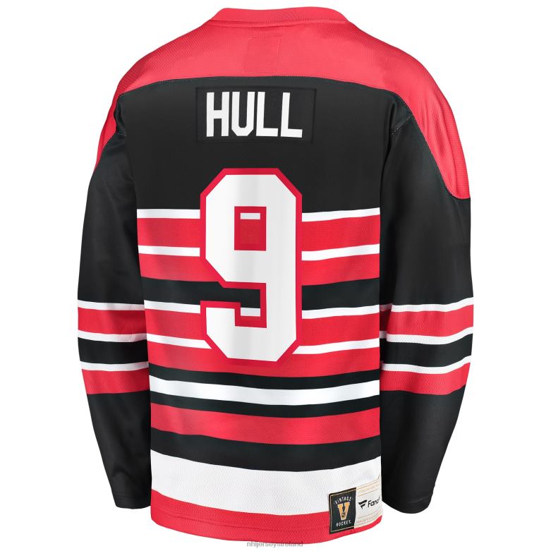 NHL Men Chicago Blackhawks Bobby Hull Fanatics Branded Red Premier Breakaway Retired Player Jersey D002V1041 Clothing