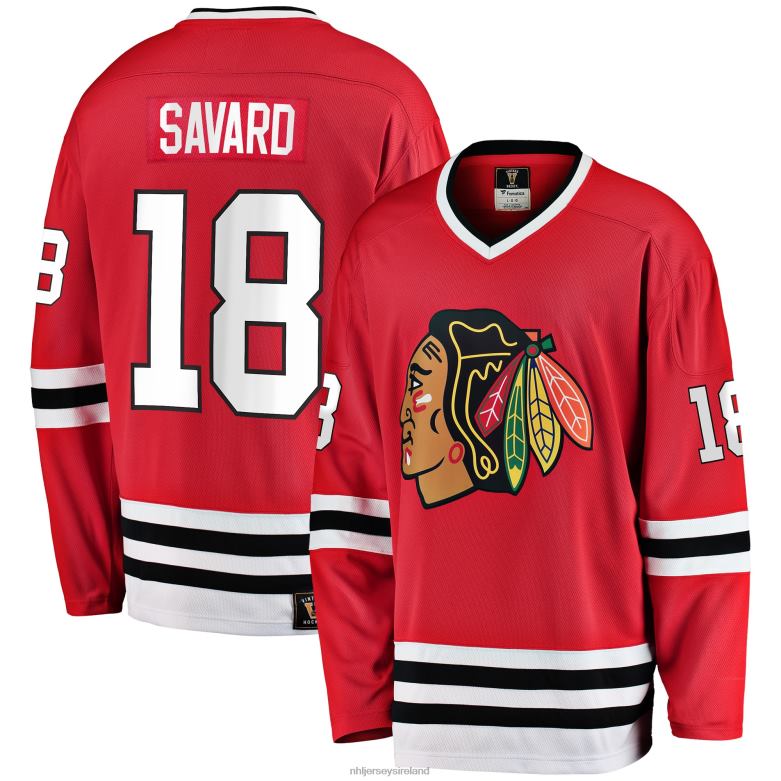 NHL Men Chicago Blackhawks Denis Savard Fanatics Branded Red Premier Breakaway Retired Player Jersey D002V1015 Clothing