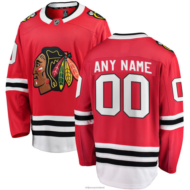 NHL Men Chicago Blackhawks Fanatics Branded Red Home Breakaway Custom Jersey D002V127 Clothing