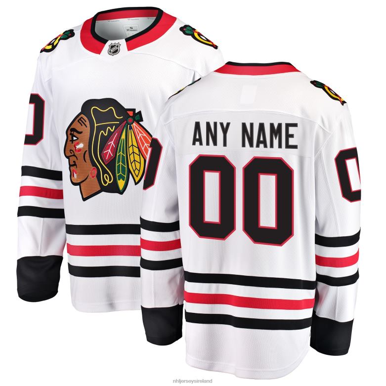 NHL Men Chicago Blackhawks Fanatics Branded White Away Breakaway Custom Jersey D002V104 Clothing