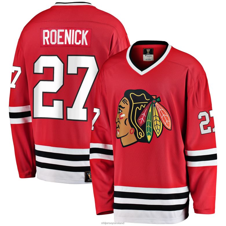 NHL Men Chicago Blackhawks Jeremy Roenick Fanatics Branded Red Premier Breakaway Retired Player Jersey D002V652 Clothing