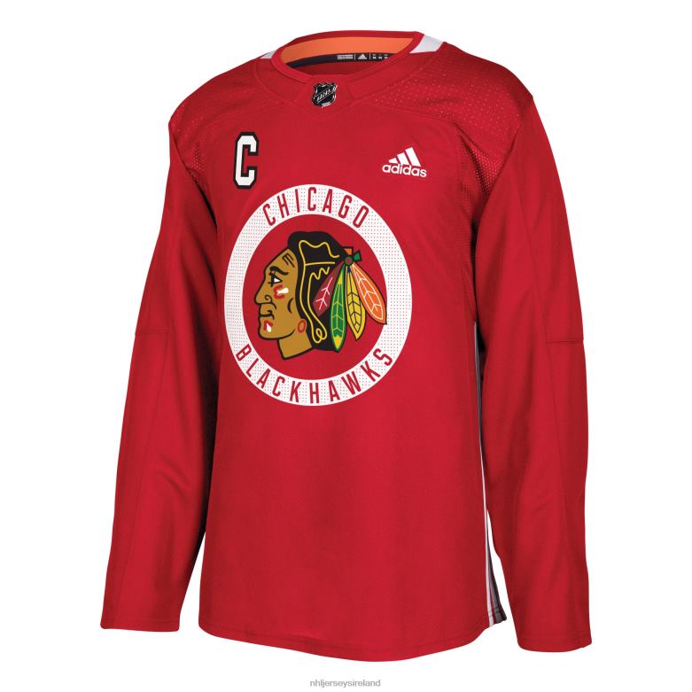 NHL Men Chicago Blackhawks Jonathan Toews Adidas Red Practice Player Jersey D002V897 Clothing