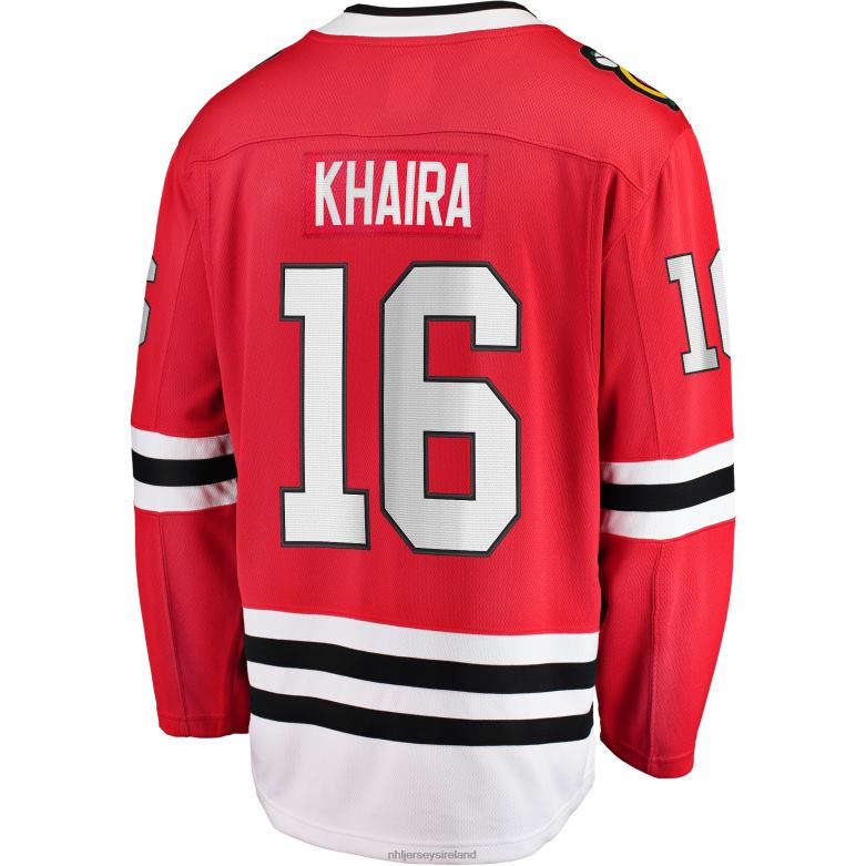 NHL Men Chicago Blackhawks Jujhar Khaira Fanatics Branded Red Home Team Breakaway Player Jersey D002V1638 Clothing