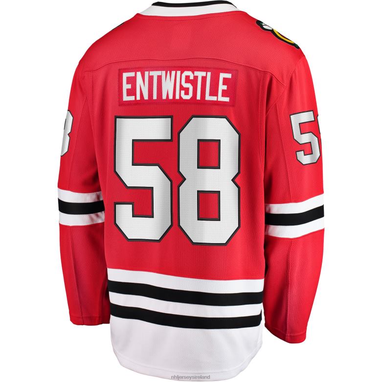 NHL Men Chicago Blackhawks Mackenzie Entwistle Fanatics Branded Red Home Breakaway Player Jersey D002V2324 Clothing