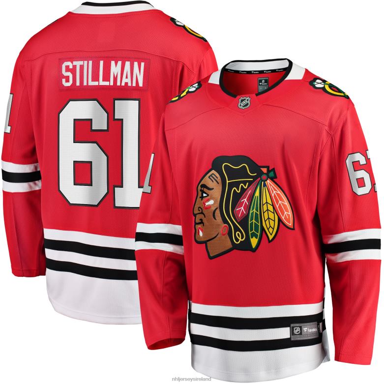 NHL Men Chicago Blackhawks Riley Stillman Fanatics Branded Red Home Breakaway Player Jersey D002V2235 Clothing