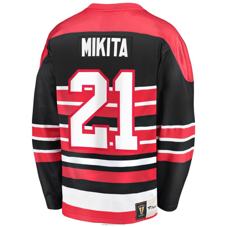NHL Men Chicago Blackhawks Stan Mikita Fanatics Branded Red Premier Breakaway Retired Player Jersey D002V1431 Clothing