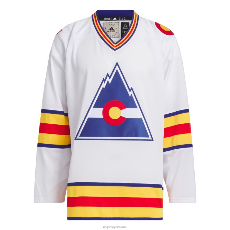 NHL Men Co Rockies Adidas White Team Classic Jersey D002V507 Clothing