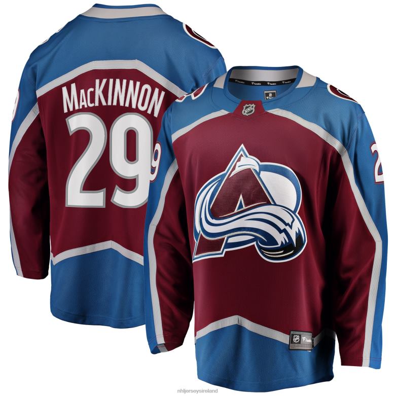 NHL Men Colorado Avalanche Nathan Mackinnon Fanatics Branded Burgundy Breakaway Player Jersey D002V28 Clothing