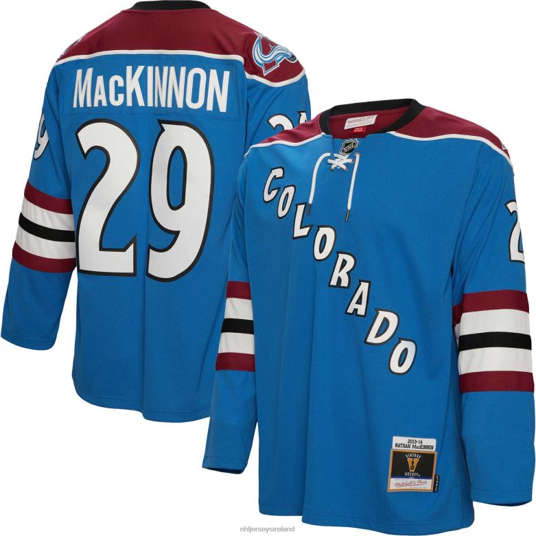 NHL Men Colorado Avalanche Nathan Mackinnon Mitchell  Ness Blue 2013 Blue Line Player Jersey D002V53 Clothing