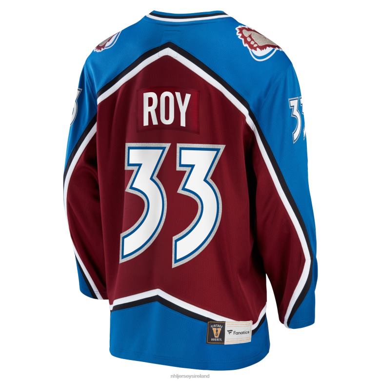 NHL Men Colorado Avalanche Patrick Roy Fanatics Branded Burgundy Breakaway Retired Player Jersey D002V165 Clothing
