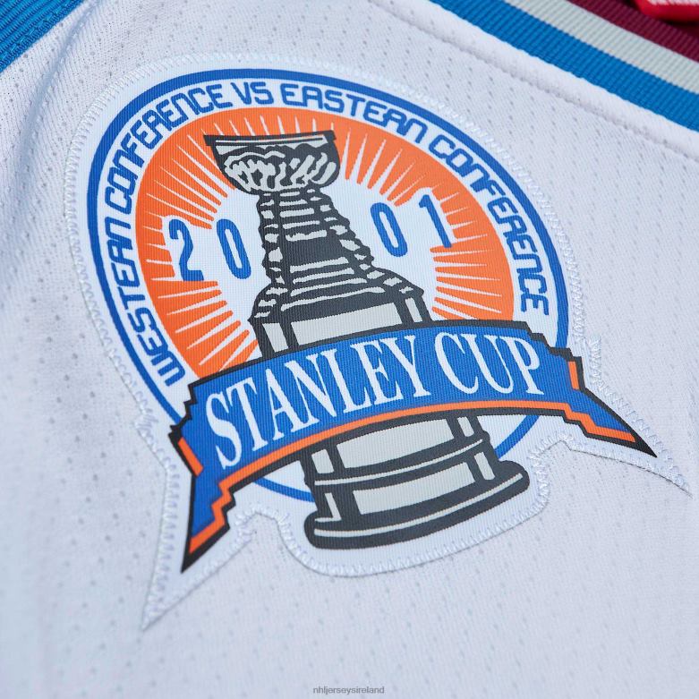 NHL Men Colorado Avalanche Patrick Roy Mitchell  Ness White 2000 Blue Line Player Jersey D002V186 Clothing