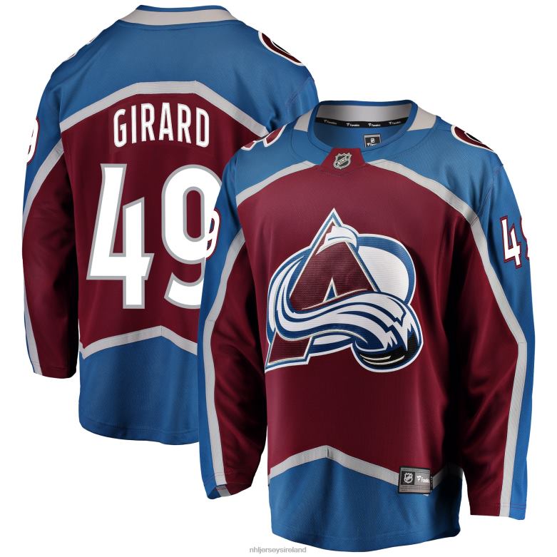 NHL Men Colorado Avalanche Samuel Girard Fanatics Branded Burgundy Breakaway Player Jersey D002V2158 Clothing