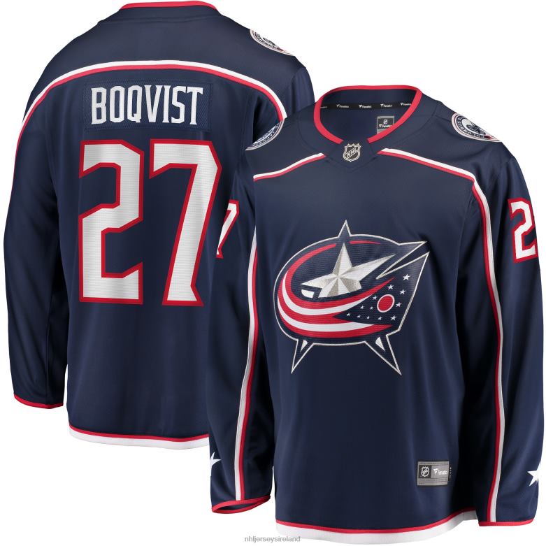 NHL Men Columbus Blue Jackets Adam Boqvist Fanatics Branded Navy Home Breakaway Player Jersey D002V2332 Clothing