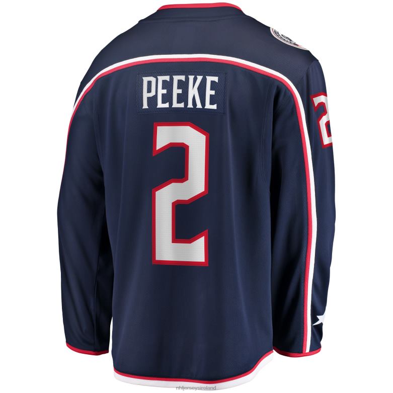 NHL Men Columbus Blue Jackets Andrew Peeke Fanatics Branded Navy Home Breakaway Player Jersey D002V1355 Clothing