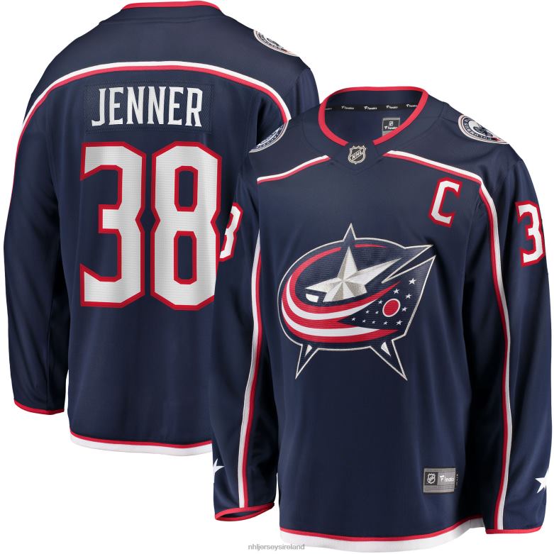 NHL Men Columbus Blue Jackets Boone Jenner Navy Home Breakaway Player Jersey D002V2319 Clothing