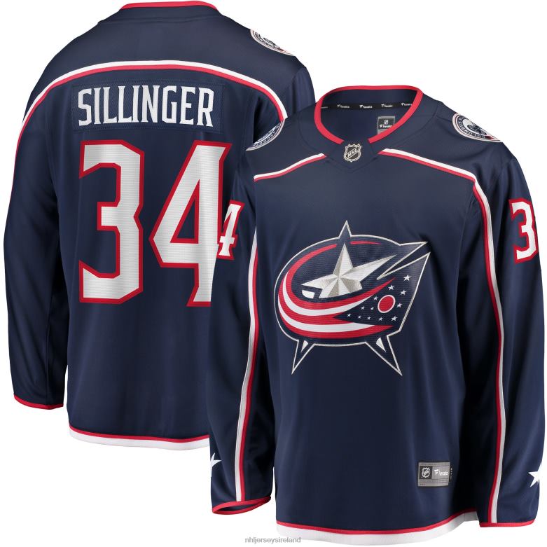NHL Men Columbus Blue Jackets Cole Sillinger Fanatics Branded Navy Home Breakaway Player Jersey D002V1397 Clothing