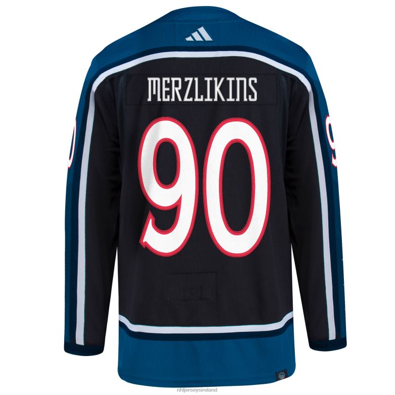 NHL Men Columbus Blue Jackets Elvis Merzlikins Adidas Black Reverse Retro 20 Authentic Player Jersey D002V705 Clothing