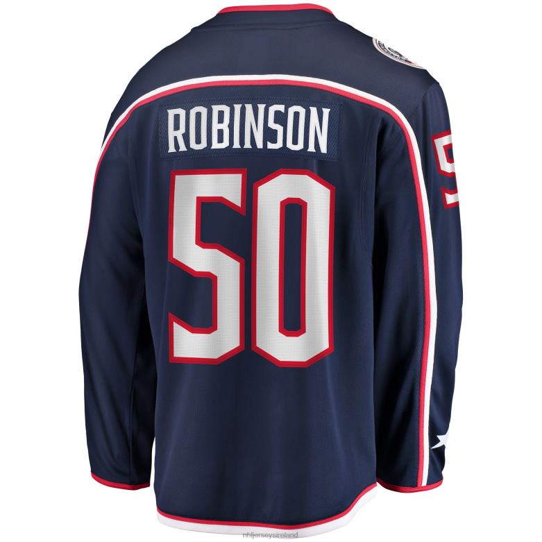 NHL Men Columbus Blue Jackets Eric Robinson Fanatics Branded Navy Home Breakaway Player Jersey D002V2426 Clothing