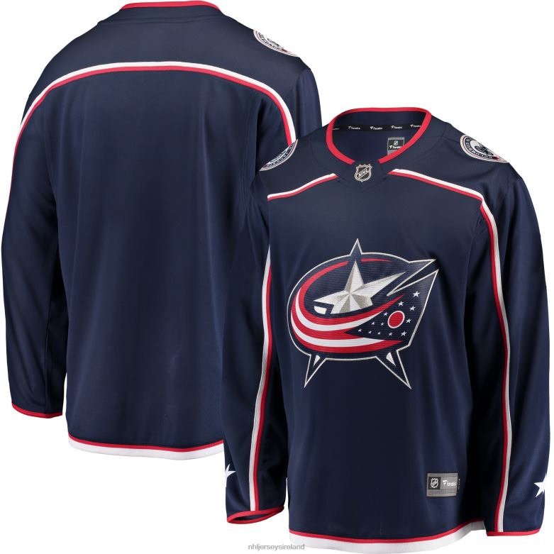 NHL Men Columbus Blue Jackets Fanatics Branded Navy Breakaway Home Jersey D002V376 Clothing