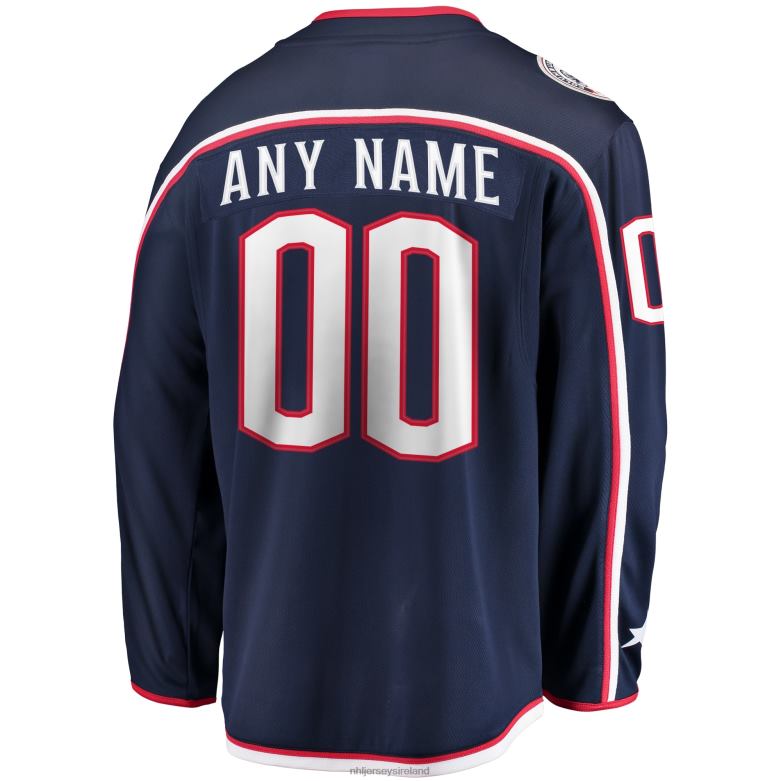 NHL Men Columbus Blue Jackets Fanatics Branded Navy Home Breakaway Custom Jersey D002V367 Clothing