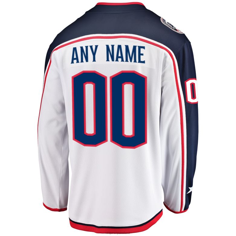 NHL Men Columbus Blue Jackets Fanatics Branded White Away Breakaway Custom Jersey D002V1435 Clothing