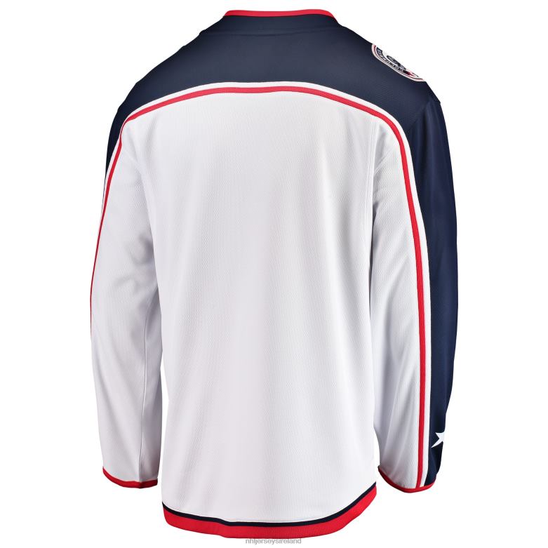 NHL Men Columbus Blue Jackets Fanatics Branded White Breakaway Away Jersey D002V1197 Clothing