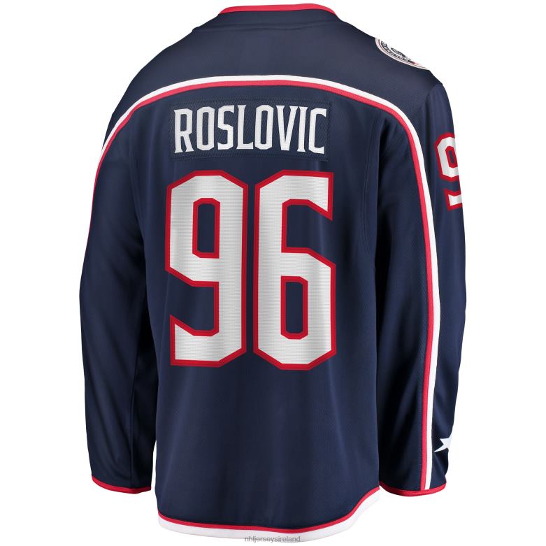 NHL Men Columbus Blue Jackets Jack Roslovic Fanatics Branded Navy Home Breakaway Jersey D002V1764 Clothing