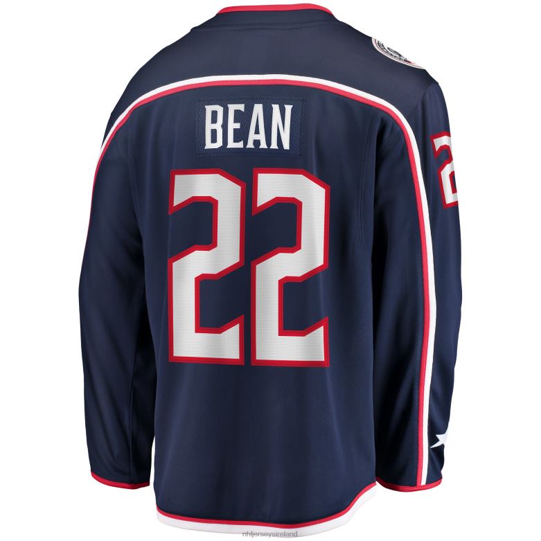 NHL Men Columbus Blue Jackets Jake Bean Fanatics Branded Navy Home Breakaway Player Jersey D002V2222 Clothing