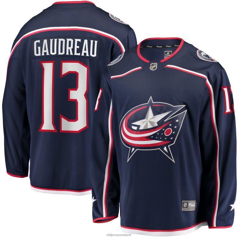 NHL Men Columbus Blue Jackets Johnny Gaudreau Fanatics Branded Navy 2022 Breakaway Player Jersey D002V779 Clothing
