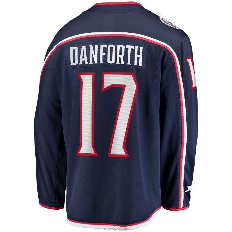 NHL Men Columbus Blue Jackets Justin Danforth Fanatics Branded Navy Home Breakaway Player Jersey D002V2201 Clothing