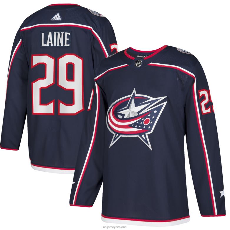 NHL Men Columbus Blue Jackets Patrik Laine Adidas Navy Home Authentic Player Jersey D002V2083 Clothing